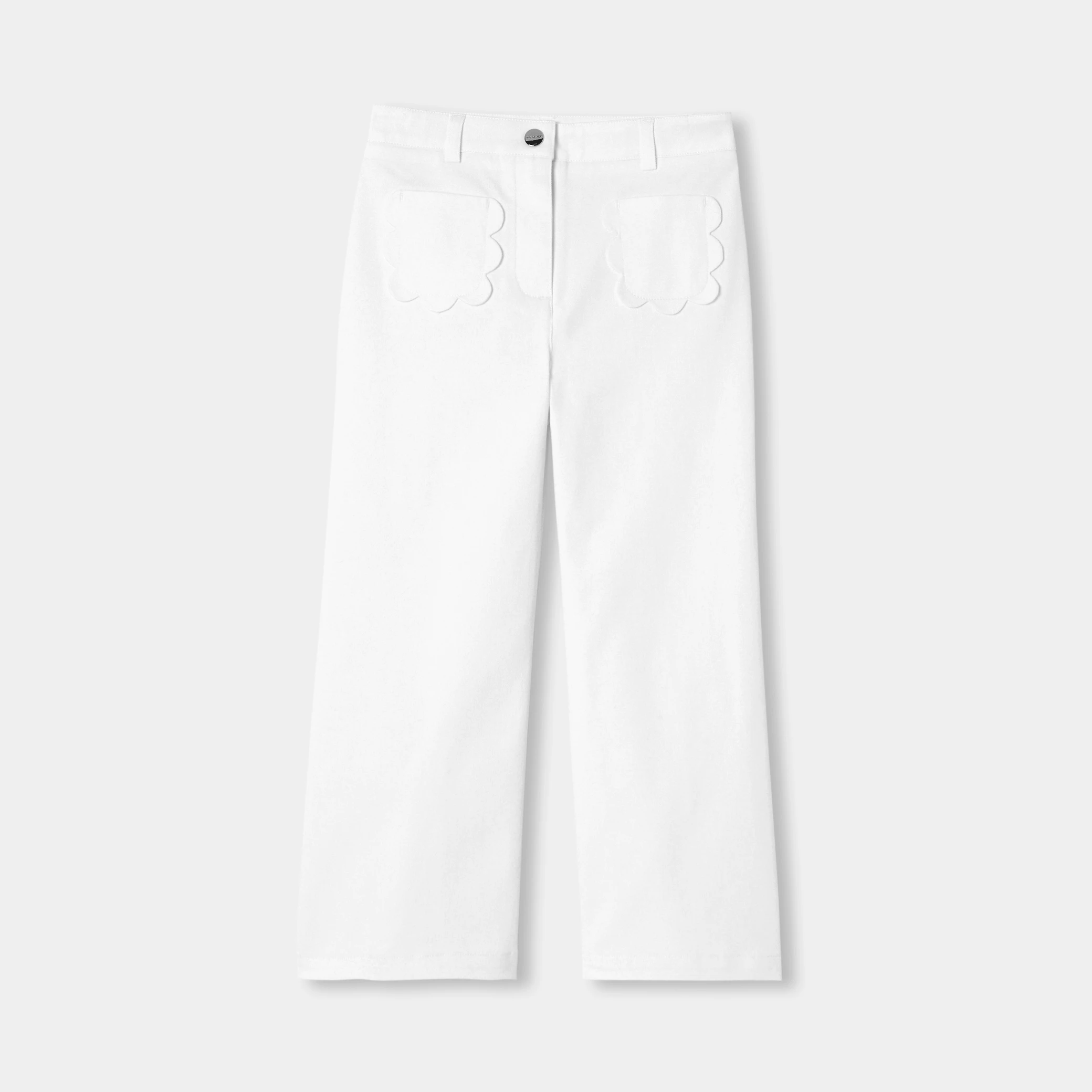 Girl wide-leg twill trousers